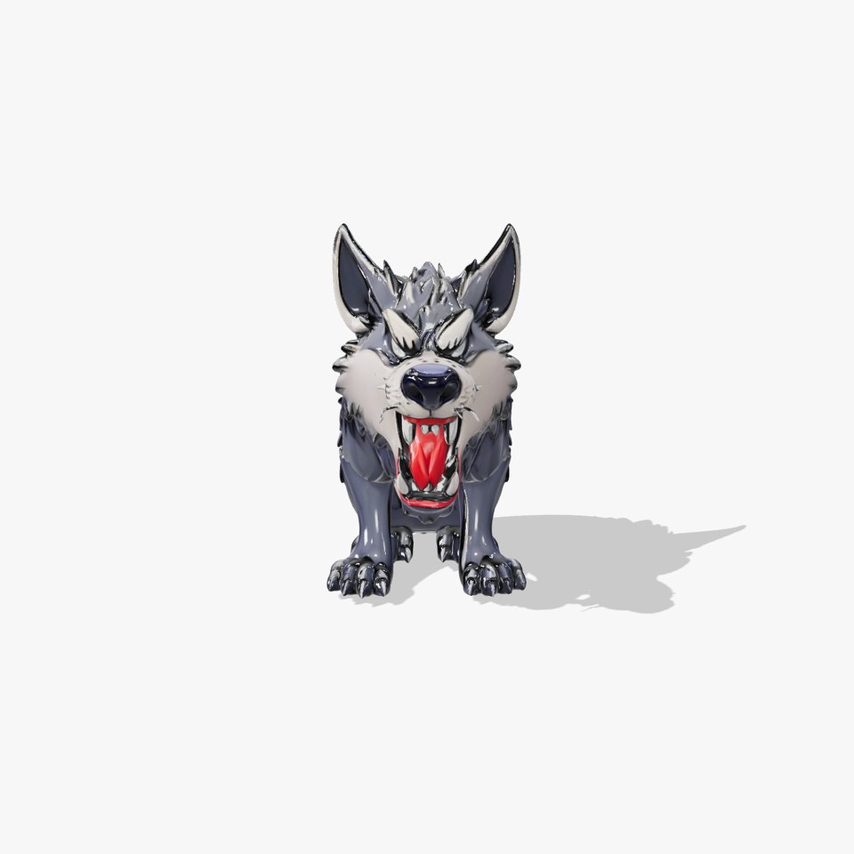Fierce Cartoon Wolf Model Pack